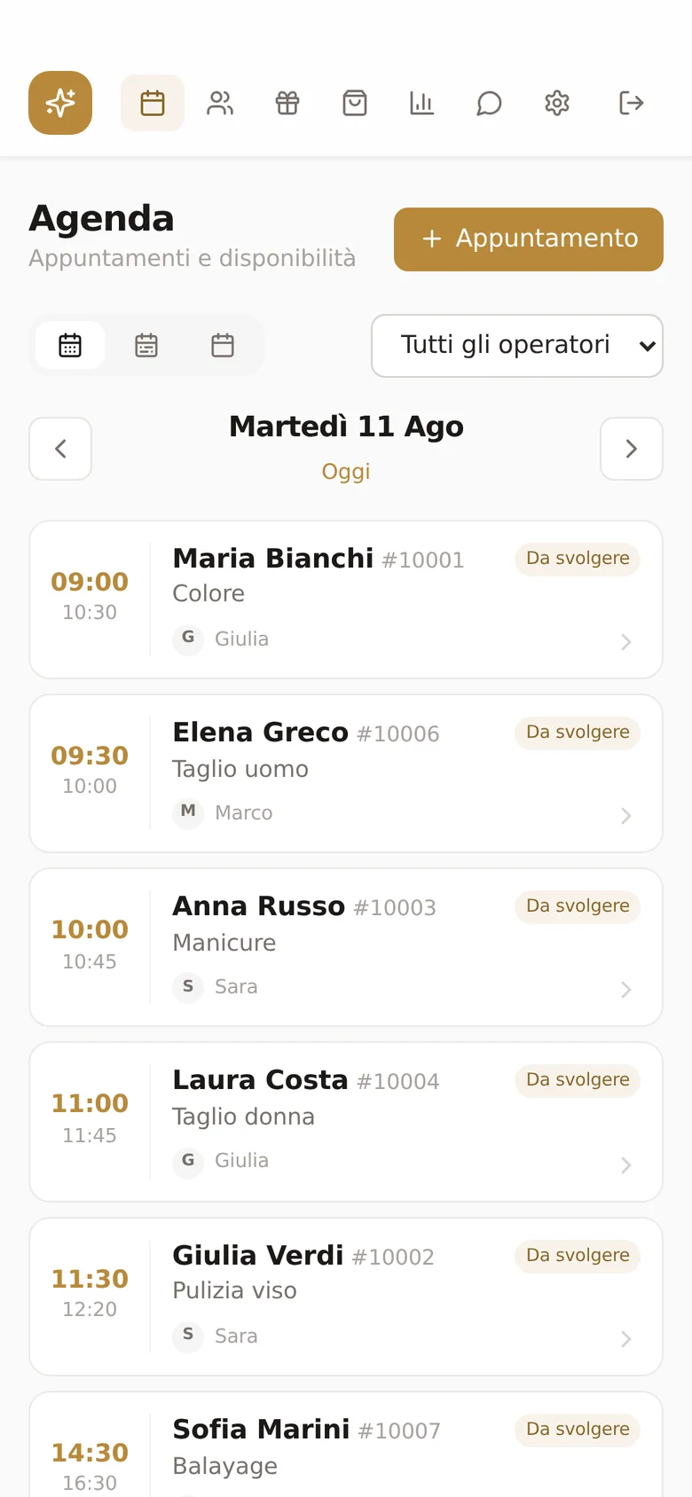 Agenda di Lucentia su smartphone